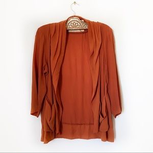 UO Kimchi Blue 3/4 Sleeve Orange Kimono w/ Pockets